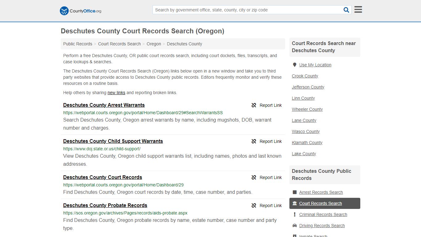 Deschutes County Court Records Search (Oregon) - County Office